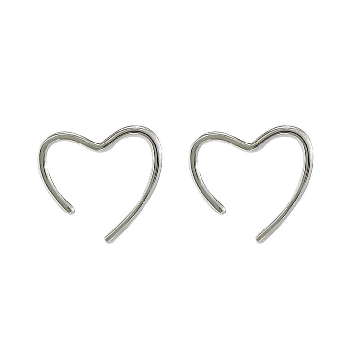 Wholesale elegant 925 silver needle female earrings heart-shaped small non-pierced mosquito coil ear clip