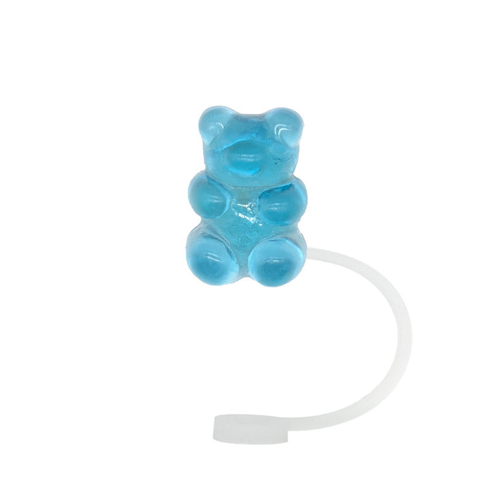 Wholesale Acrylic crystal transparent silicone straw cap, straw cover, straw clip, silicone lid