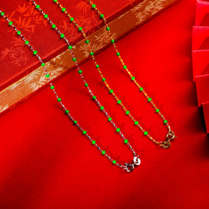 Wholesale Silver necklace, colored drip oil chain, basic chain, stacked accessories
