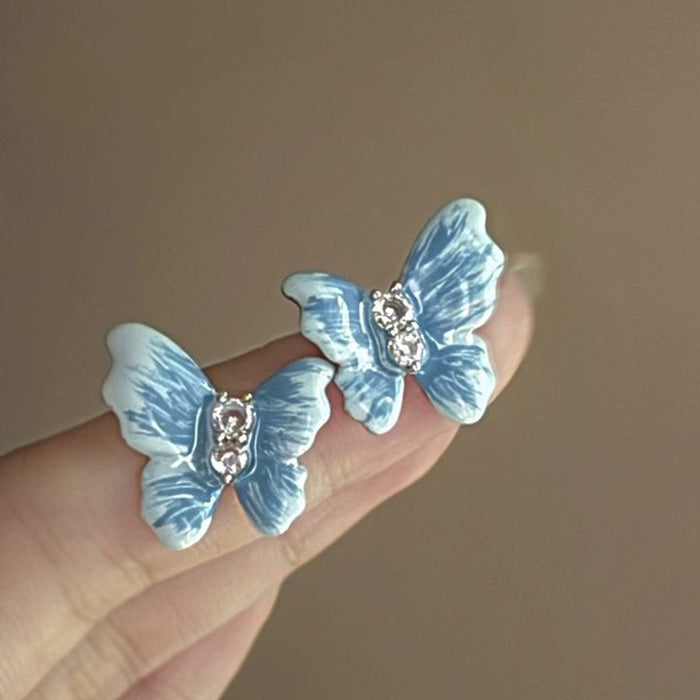 Wholesale Silver needle oil drop flower geometric earrings  summer new all-match earrings