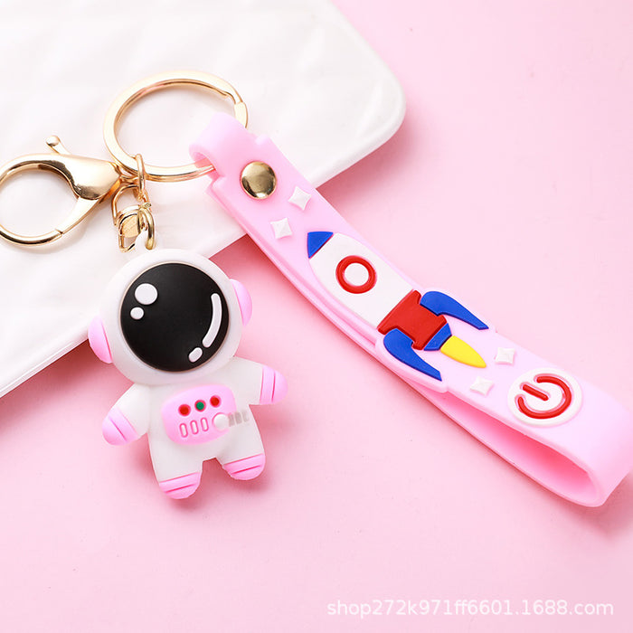 Wholesale  Cartoon Astronaut Keychain Schoolbag Anti-lost Spaceman Space Rabbit Doll Couple Pendant Accessories