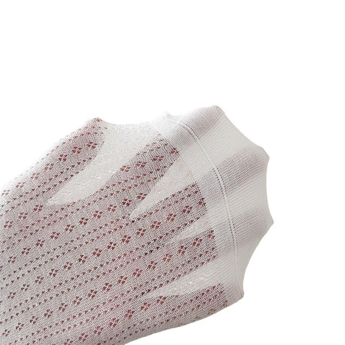 Wholesale Thin socks, children's summer hollow mesh pile socks, rolled edge socks, solid color mid tube socks