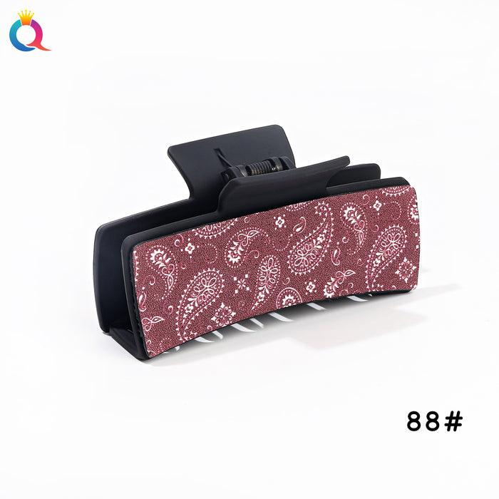 Wholesale  leopard print retro square Hair Clips