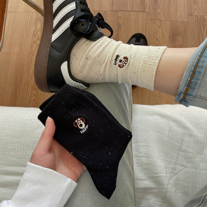 Wholesale Cotton socks, socks, children's socks, cartoon embroidery, college style, long socks, pile socks