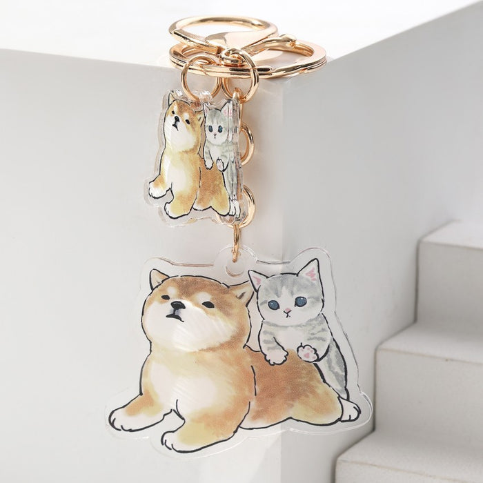 Wholesale Acrylic Cat and Dog Keychain JDC-KC-RongRui059