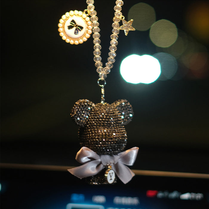 Wholesale Diamond-Embedded Car pendant Car Rearview mirror hanging crystal pendant goddess car accessories