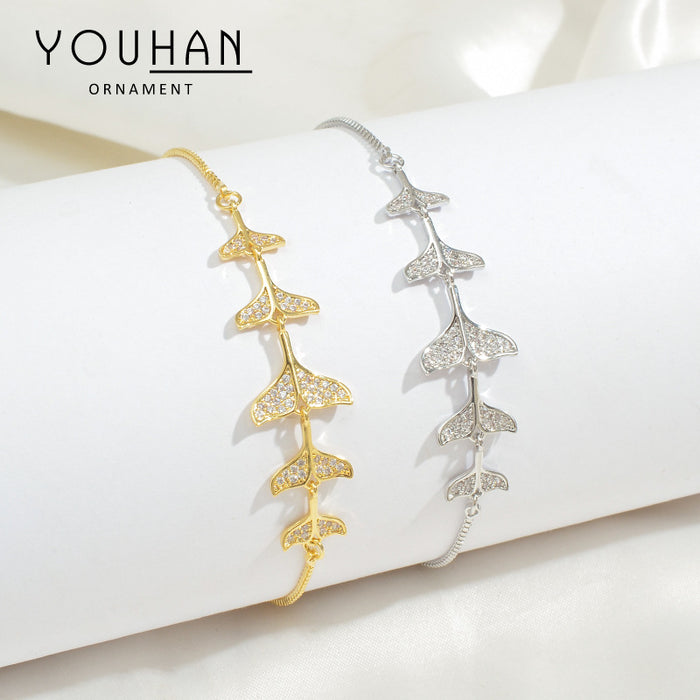 Wholesale Micro inlaid zircon full diamond adjustable pull-out bracelet with fashionable temperament and accessories