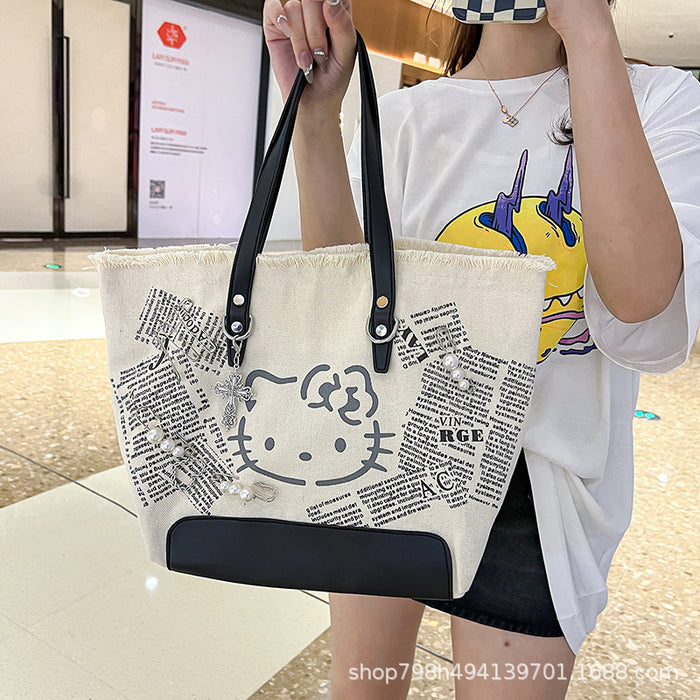 Wholesale Canvas Cartoon Printed Shoulder Crossbody Bag JDC-SD-KaiHui002