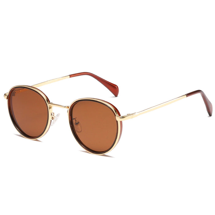 Wholesale Round-Frame Metal Anti-UV Sunglasses