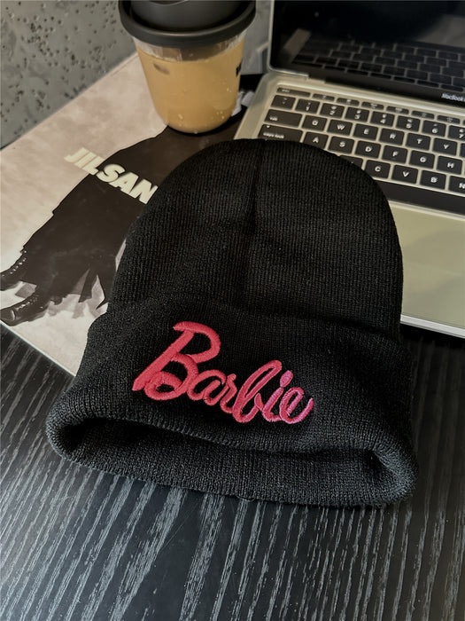 Wholesale Pink Embroidered knitted hat