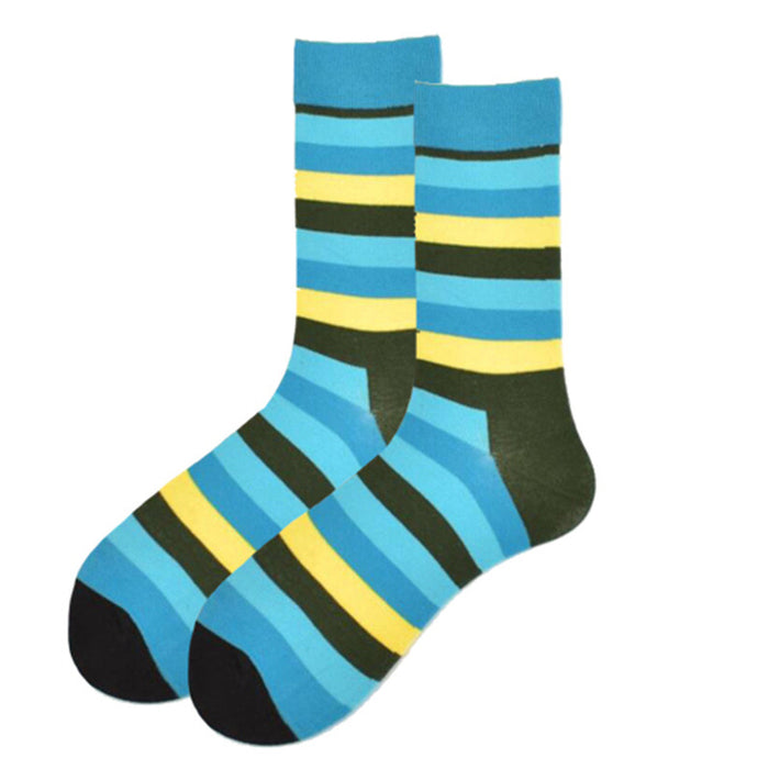 Wholesale Happy Socks Men's Cotton Socks Long Tube Color Stripes JDC-SK-CG020