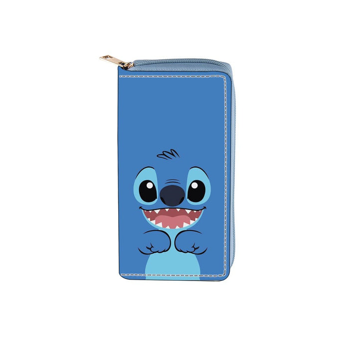 Wholesale Anime Peripheral Stitch PU Long Zipper Wallet 782 Stitch Wallet Printing JDC-WT-DengX001