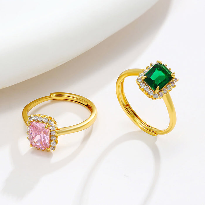 Wholesale Square Temperament Retro Light Luxury Ring for Women JDC-RS-XP001