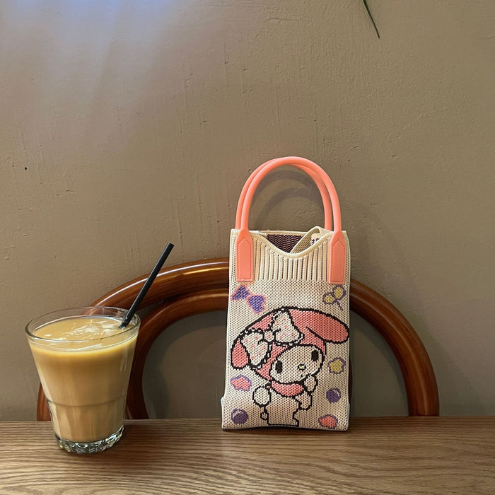 Wholesale Mobile Phone Bag Wool Knitted Small Square Bag  Small Bag Contrast Color