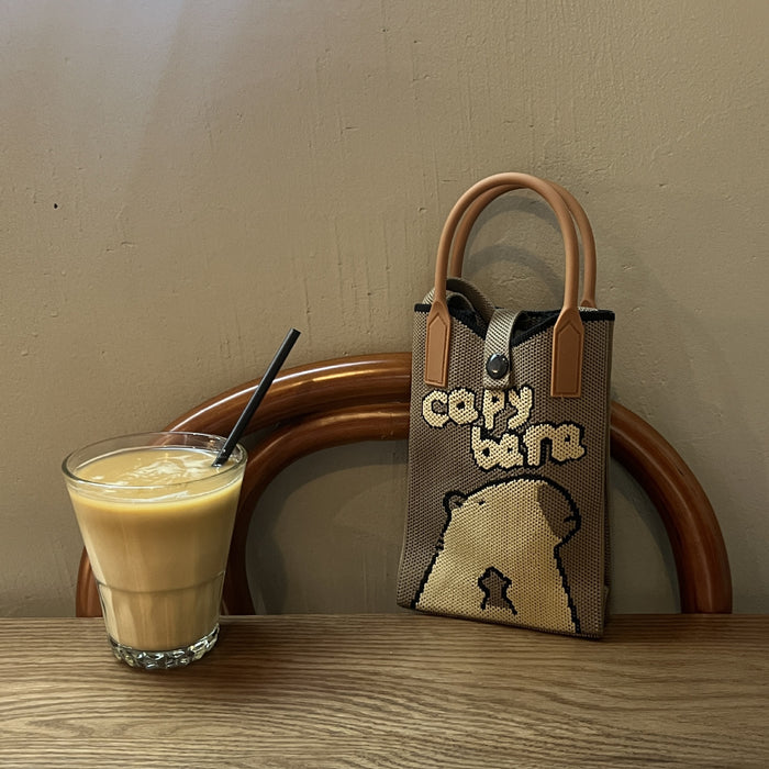 Wholesale Mobile Phone Bag Wool Knitted Small Square Bag  Small Bag Contrast Color