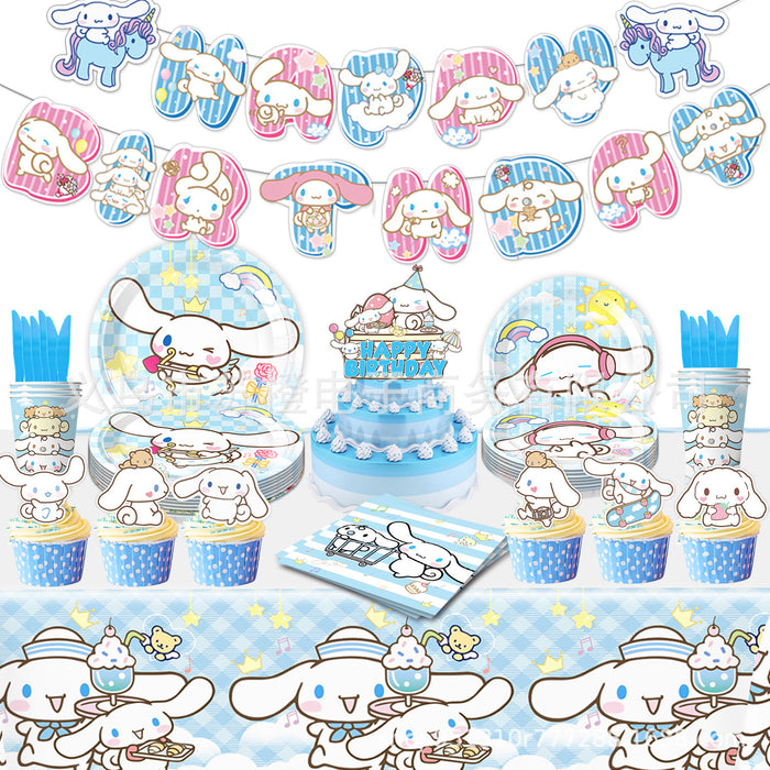 Wholesale Party Supplies  Children' s Cartoon Birthday Decoration Disposable Tableware Cartoon Paper Cup suit