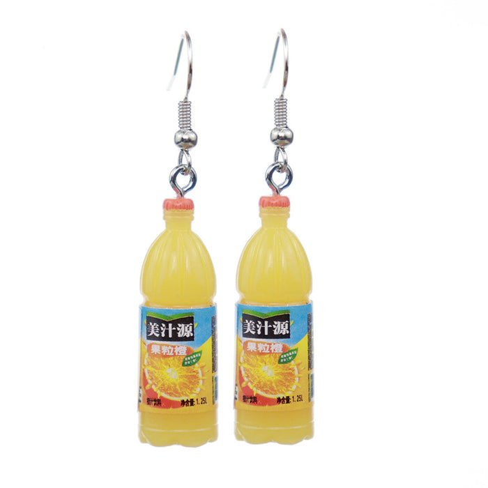 Wholesale Cartoon Beverage Bottle Resin Earrings JDC-ES-niqing021