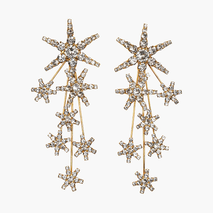 Wholesale six-pointed star rhinestone earrings full diamond long earrings  jewelry earring