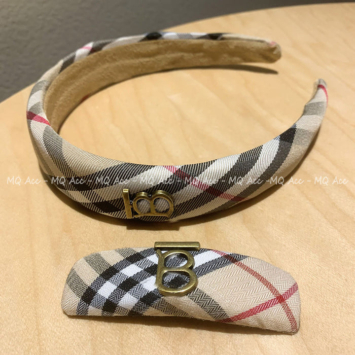 Wholesale Metal with Classic Plaid Headband for Women JDC-HD-Yuq008