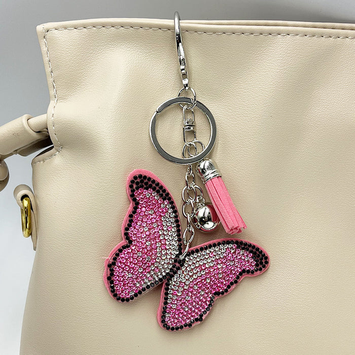 Wholesale Rhinestone-Embellished Butterfly Keychain