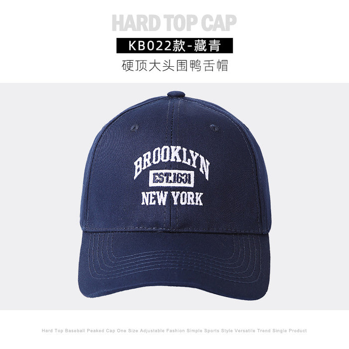 Wholesale Hard-Top Large Head Baseball Cap Wide Brim, American-Style Duckbill Cap for Men
