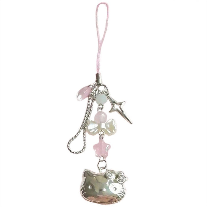 Wholesale cartoon kt girl heart beaded mobile phone chain