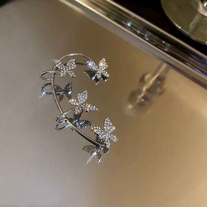 Wholesale Butterfly Ear Hanging Women's Temperament High End No Ear Hole Earrings Design Earrings