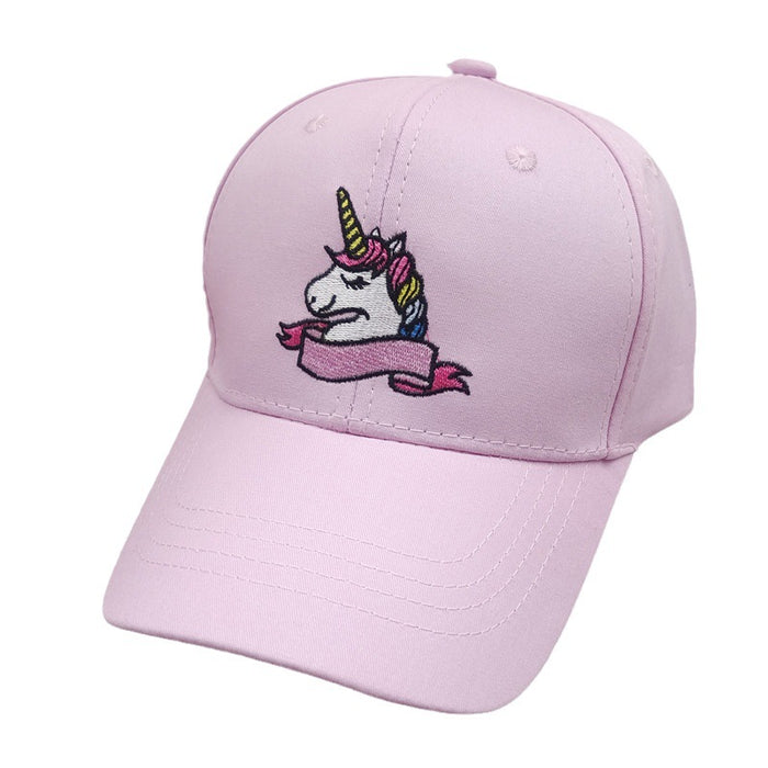 Wholesale Children's Unicorn Embroidered Baseball Hat, Cute Cartoon Duck Tongue Hat, Sunscreen and Sunshade Hat