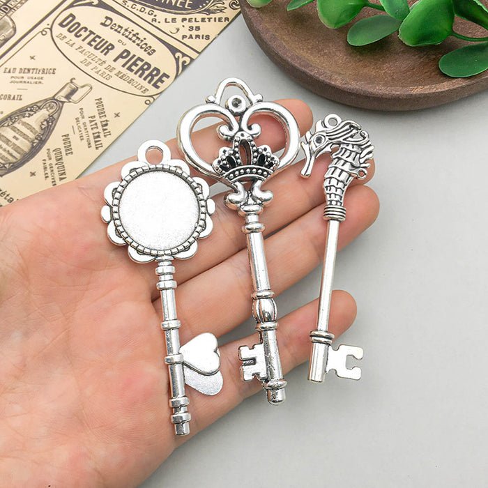 Wholesale Zinc alloy simulated key-shaped  DIY beads pendants
