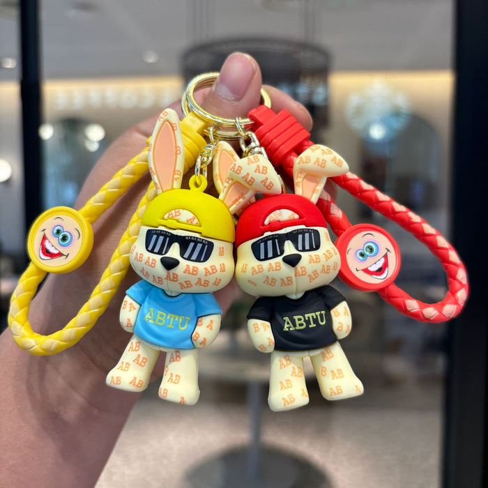 Wholesale  Letter Cool Rabbit Keychain Pvc Doll Pendant