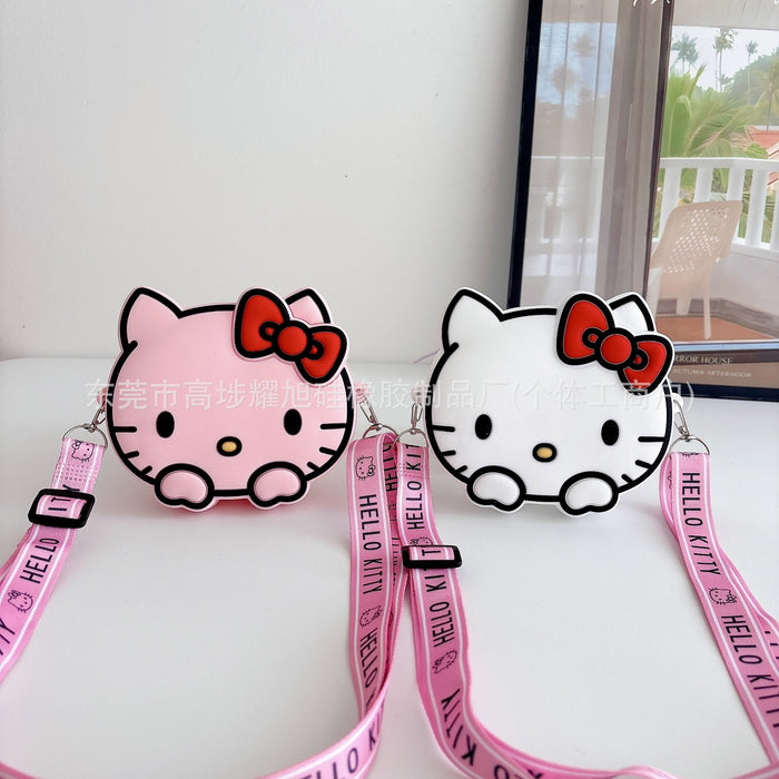 Wholesale Silicone Cartoon Cat Crossbody Bag for Girls Cute Face Purse