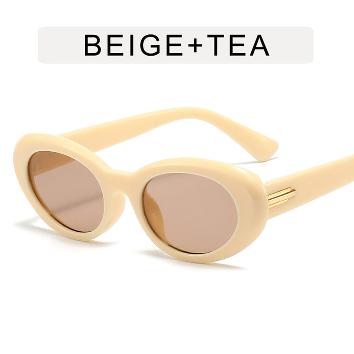 Wholesale Elliptical frame sunglasses for sun shading and UV protection, new minimalist photography sunglasses