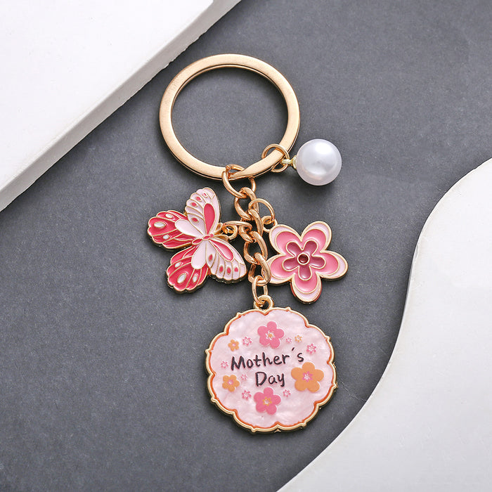 Wholesale Pink butterfly MOTHER' S DAY keychain