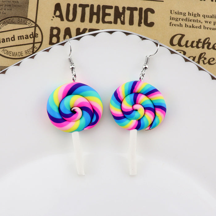 Wholesale Cartoon Clay Lollipop Earrings JDC-ES-niqing034