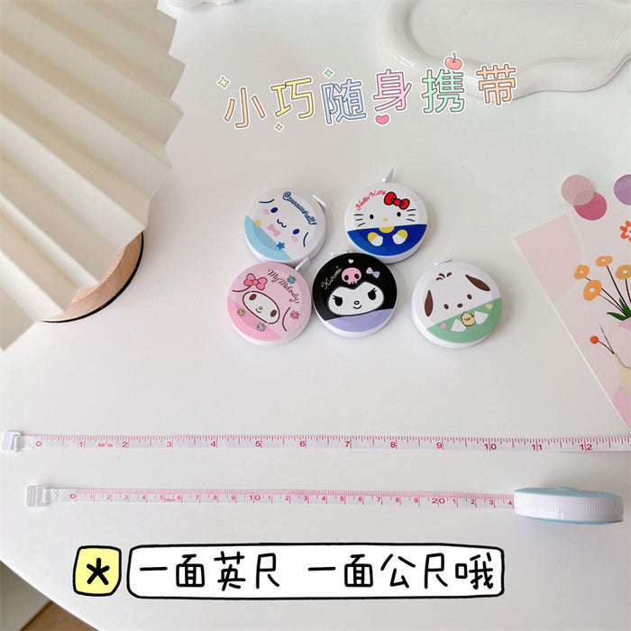 Wholesale Cute Girl Heart Measuring Ruler Tape Measure Portable Round Pull Ruler Automatic Telescopic Soft Ruler Measurements Ruler