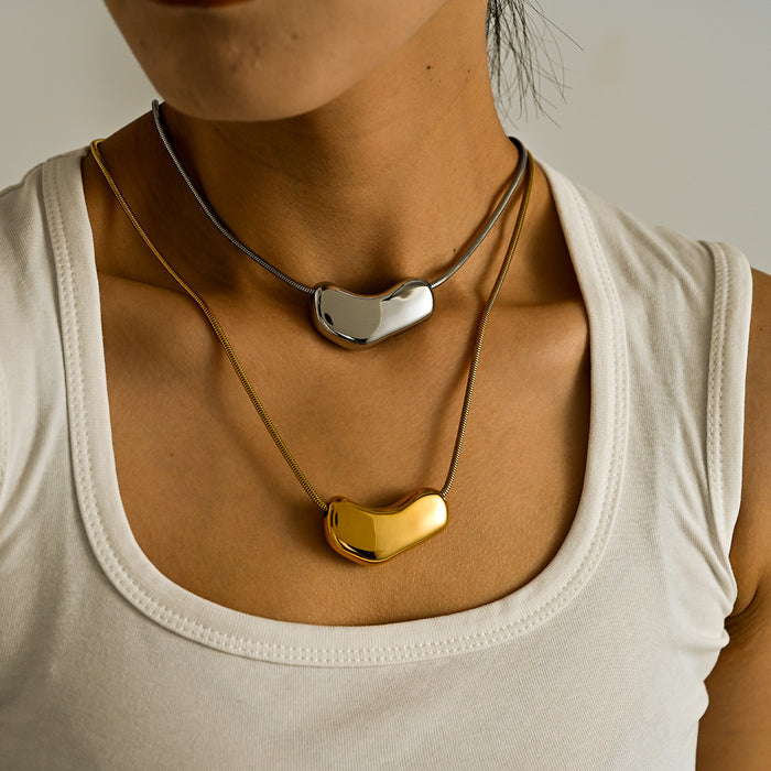 Wholesale Fashionable new personalized irregular high-end stainless steel necklace with color preservation electroplating