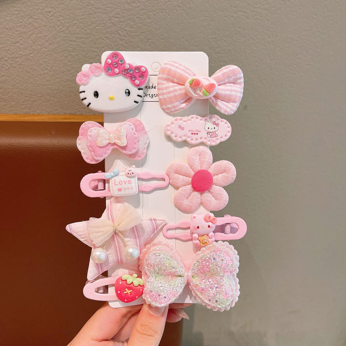 Wholesale Kids Bow Fabric Flower Hair Clip