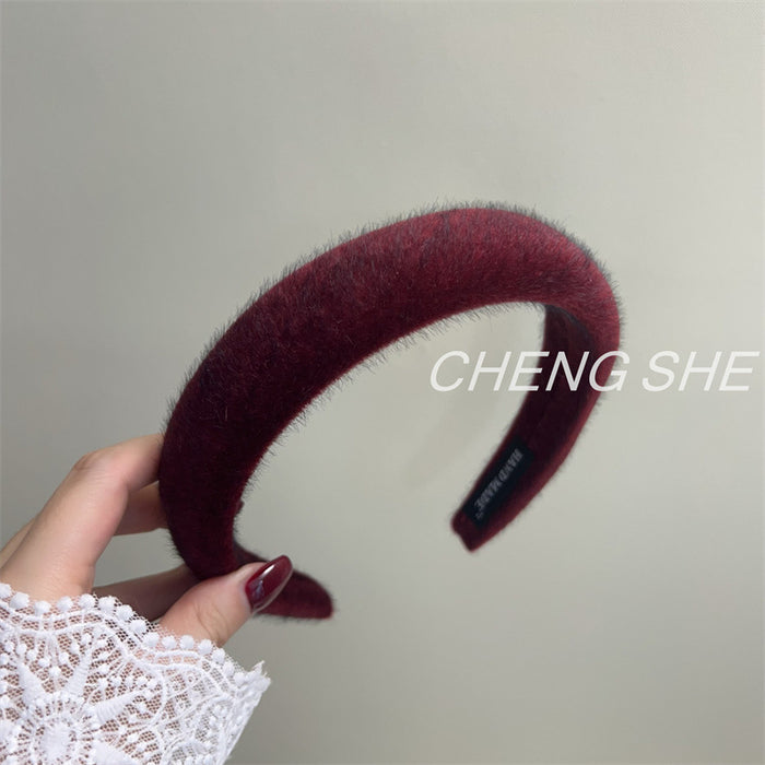 Wholesale Plush Sponge Hair Hoop New Style Temperament Pressed Hair Stamp