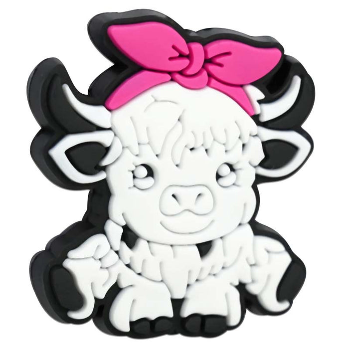 Wholesale Cute Cartoon Highland Cow Hole Beads DIY Ballpoint Pen Handmade Beaded Mobile Phone Chain Focus Bead Accessories