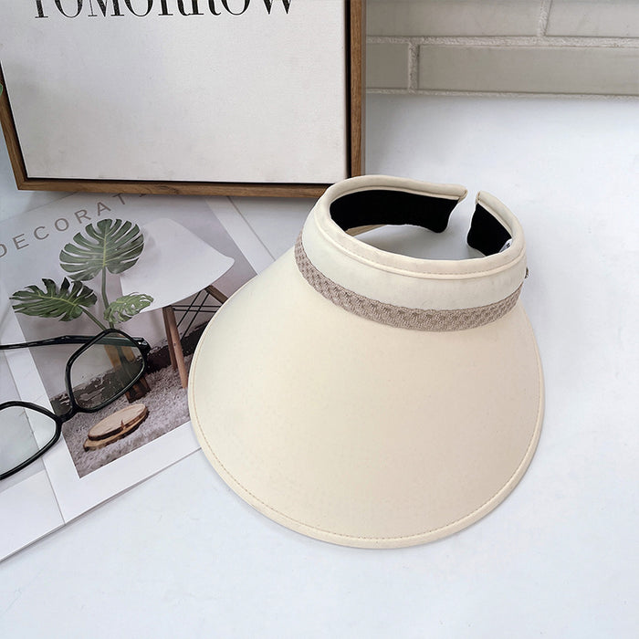 Wholesale New Ice Silk Large brimmed Artistic Sky Top Hat for Travel Sunscreen and Sunshade Sky Top Sun Hat