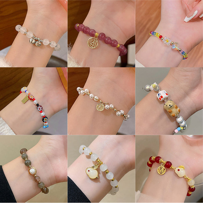 Wholesale New Chinese Explosions Beaded Bracelet Women's High Sense Niche Joker Pearl Bracelet Retro Couple Hand Jewelry