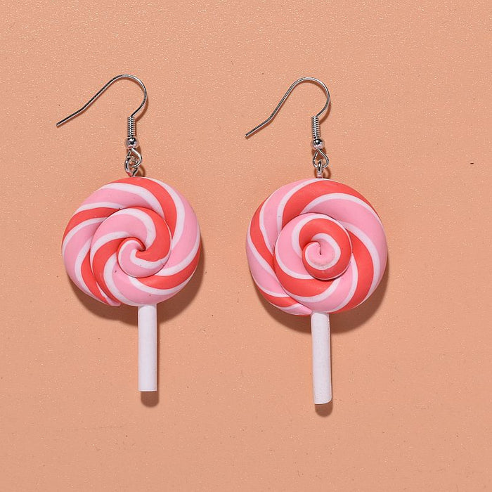 Wholesale Girly Colorful Lollipop Soft Clay Earrings JDC-ES-Xunt006