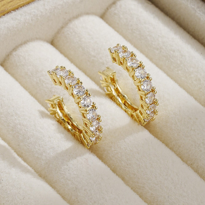 Wholesale Exaggerated hollow ear loops with geometric C-shaped ear clips