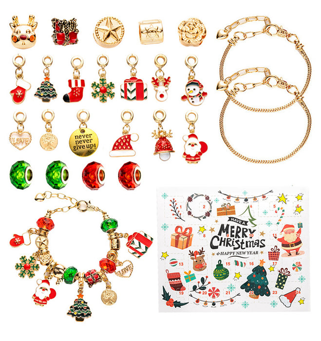 Wholesale Christmas DIY Bracelet Blind Box Gold 31 Grid Advent Calendar Jewelry Accessory Gift