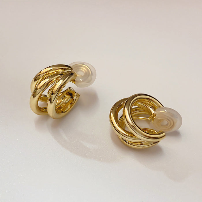 Wholesale Ear Clip Women's No Ear Holes Elegant Circle Earrings Hoop Earrings