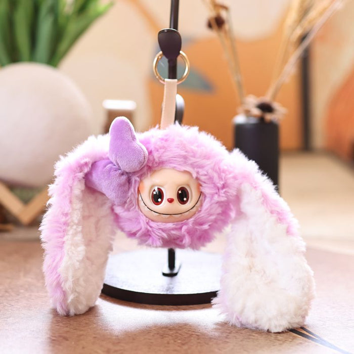 Wholesale Cute Enamel Rabbit Pendant Plush Toy Doll Silicone Rabbit Bag Pendant Keychain Rag Doll