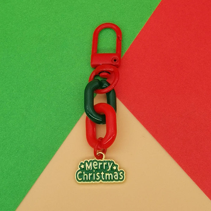 Wholesale Christmas Keychain Pendant Cute  Snowflake Elk Tree Snowman Mobile Phone Chain Bag Pendant