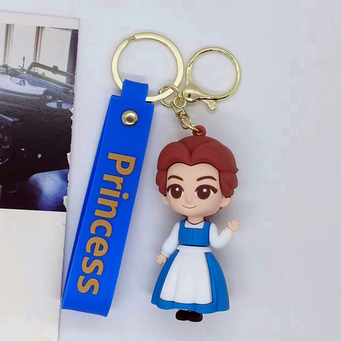 Wholesale Cartoon Princess and the Beast Keychain Pendant Bag Car Keychain Accessories