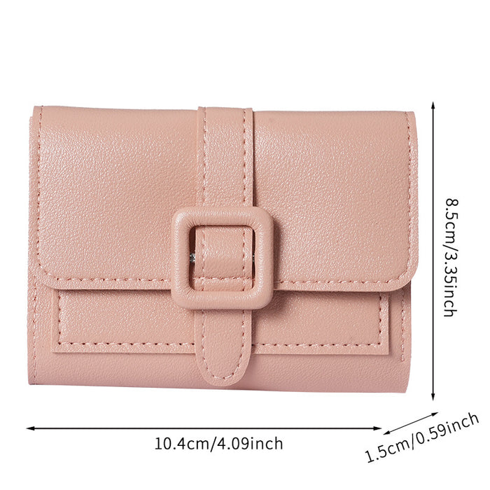 Wholesale Women' s Solid Color PU Leather Short Wallet Daily Matching Fashion Accessory
