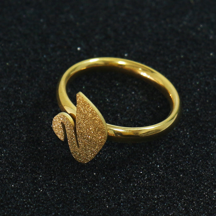 Wholesale Gold frosted ring, niche titanium steel ring, light luxury and high-end design